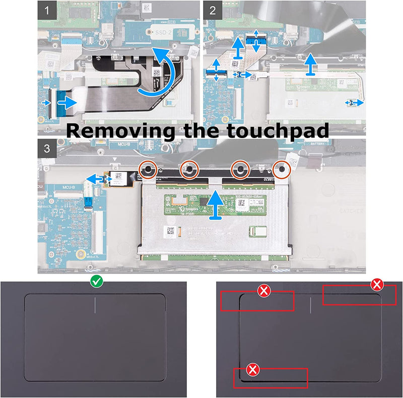 Touchpad Sensor Pin RGB Touchpad Sensor Board RGB Trackpad F3KGM for Dell Alienware X17 R1 ...