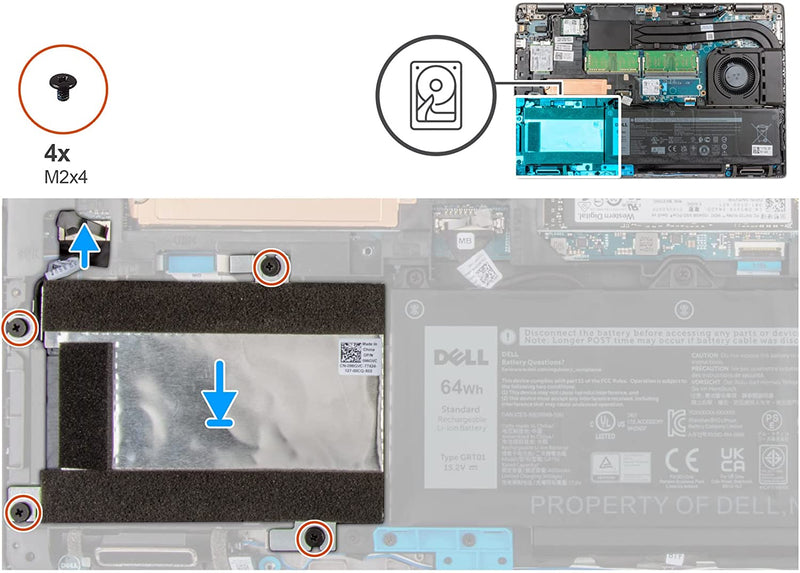 SATA Hard Drive Cable PCX32 0PCX32 w/ HDD Caddy Bracket 96GVC 096GVC for Dell Precision 3561 Latitude 5521