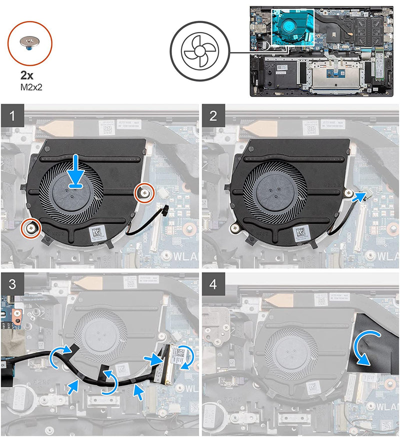 thumbnail image 2 of Replacement Cooling Fan For Dell Inspiron Vostro 15 5501, Latitude 3410 Laptops - 5V 0.5A, 4-Pin, FMGQ Model 2 of 14