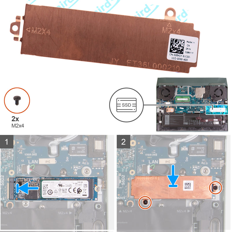 Second Slot 2 M.2 SSD Support Bracket MHKK8 0MHKK8 for Dell Alienware M15 Ryzen Edition R5 M15 R6 2021